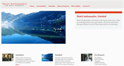 Desktop Screenshot of hotelambassadornainital.com